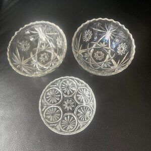Vintage Cut Glass Bowls(3)